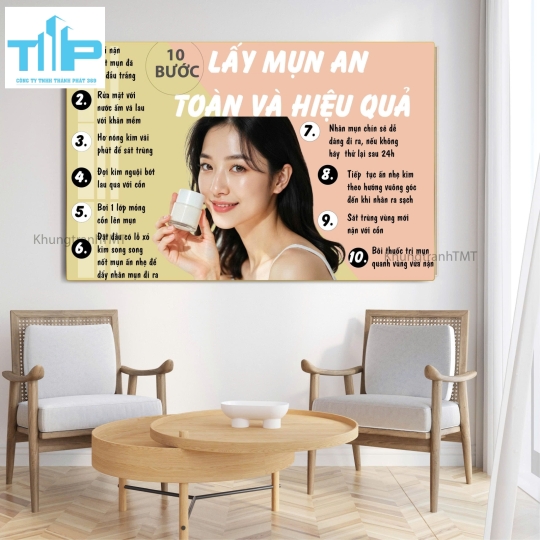 Quy trình lấy mụn an toàn, hiệu quả, không thâm - Tranh tráng gương treo tường 