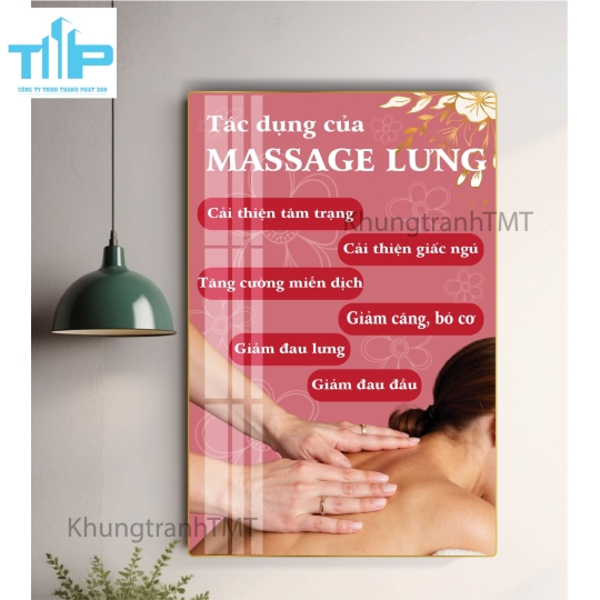 Tranh bấm huyệt bàn chân, massage body, giác hơi, trị liệu đau nhức cơ thể - tráng gương sáng bóng, không bám bụi