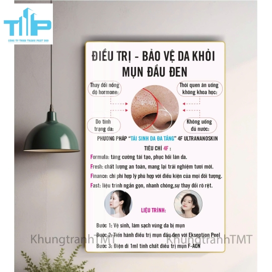 Quy trình lấy mụn an toàn, hiệu quả, không thâm - Tranh tráng gương treo tường 