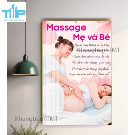 Tranh tráng gương trang trí - Tranh massage cho mẹ bầu - Tranh chăm sóc mẹ và bé 