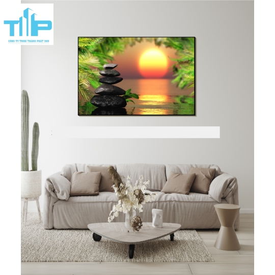 Khung tranh tráng gương treo tường tiệm spa, nail 
