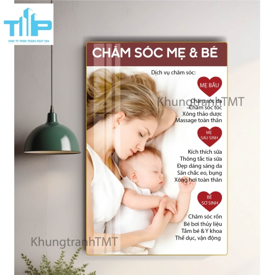 Tranh tráng gương trang trí - Tranh massage cho mẹ bầu - Tranh chăm sóc mẹ và bé 