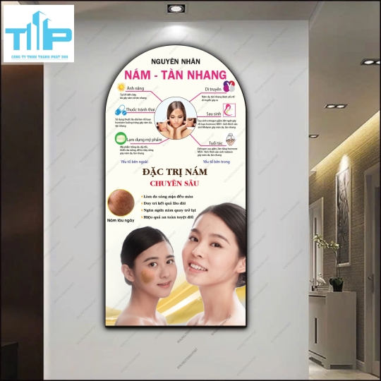 Chuyên điều trị và chăm sóc da - tranh vòm tráng gương cao cấp