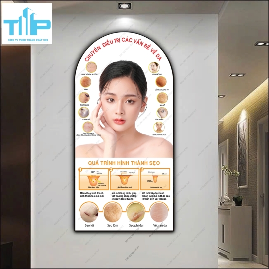 Chuyên điều trị và chăm sóc da - tranh vòm tráng gương cao cấp
