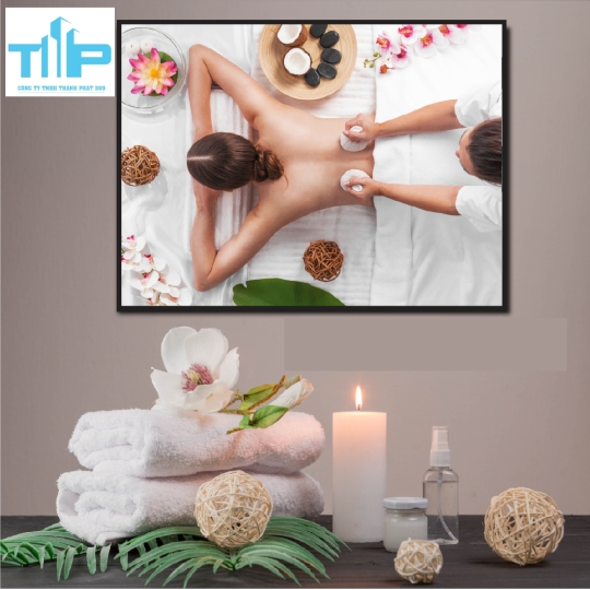 Khung tranh tráng gương - Spa - Massage toàn diện
