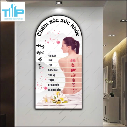 Tranh chăm sóc sức khỏe - Đả thông kinh lạc - mẫu vòm tráng gương bắt mắt