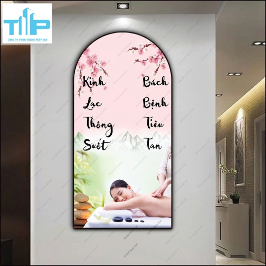 Tranh vòm trang trí spa, gội đầu dưỡng sinh