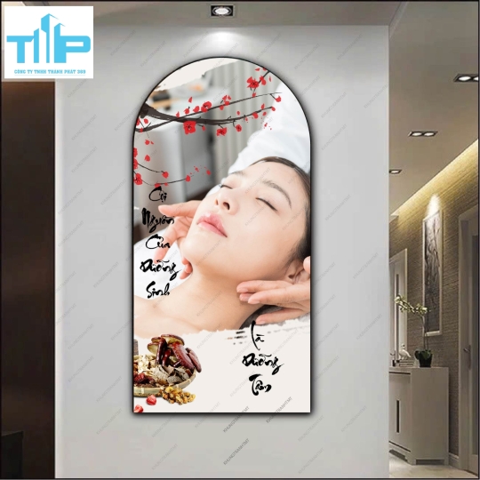 Tranh vòm trang trí spa, gội đầu dưỡng sinh