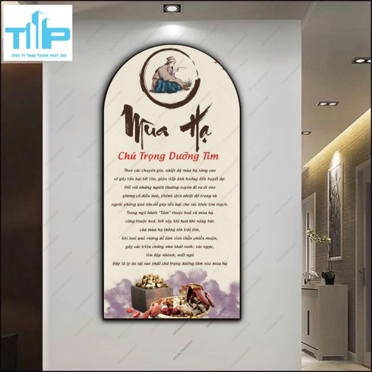 Tranh decor Xuân Hạ Thu Đông - Canh Kiện Tóc tráng gương sáng bóng