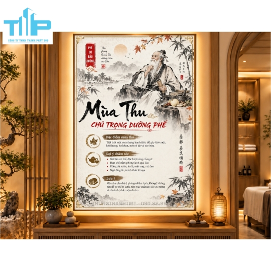 Bộ tranh tráng gương dưỡng sinh theo mùa - sắc nét, bền đẹp phù hợp decor phòng khám, massage trị liệu
