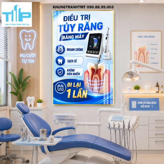 Mẫu tranh chỉnh nha, làm trắng răng công nghệ mới cho phòng khám nha khoa