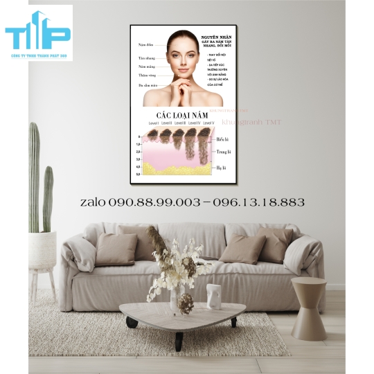 tranh tráng gương trang trí spa chuyên về chăm sóc da