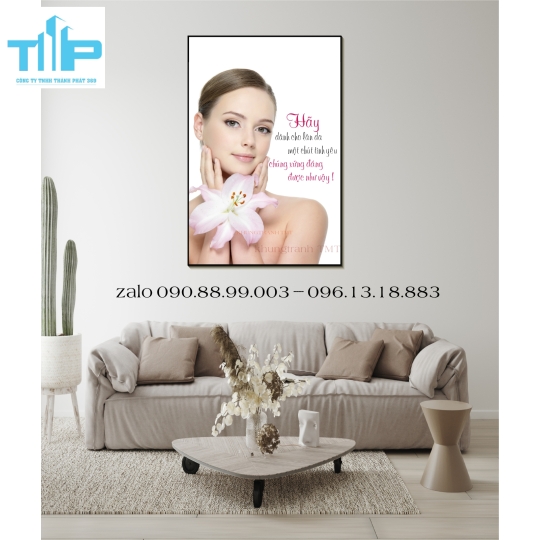 tranh tráng gương trang trí spa chuyên về chăm sóc da