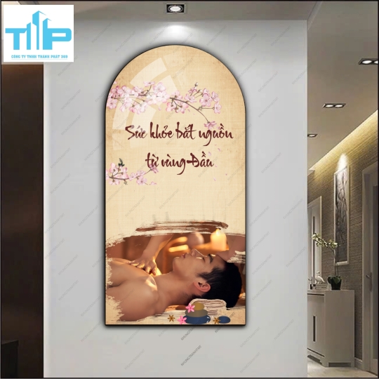 Tranh vòm tráng gương massage thư giãn decor spa 