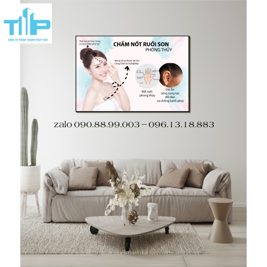 tranh tráng gương trang trí spa chuyên về chăm sóc da