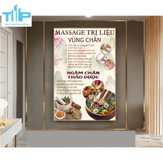 Khung tranh tráng gương cao cấp massage  thư giãn dành cho spa, thẩm mỹ viện