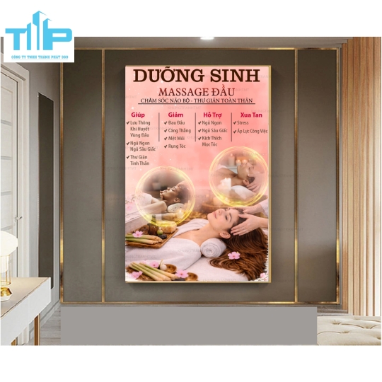 Khung tranh tráng gương cao cấp massage  thư giãn dành cho spa, thẩm mỹ viện
