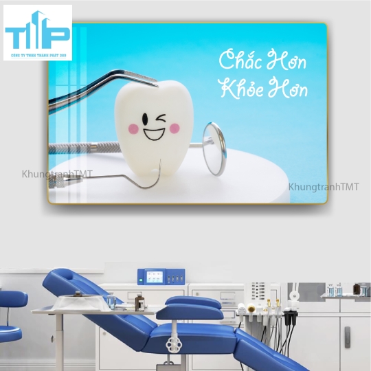 Tranh tráng gương phòng khám nha khoa “Răng Xinh Khỏe Đẹp – Lung Linh Rạng Ngời” 