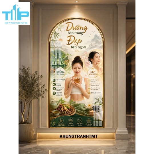 Dưỡng sinh bảo dưỡng thân, đả thông kinh lạc, - Tranh vòm tráng gương treo tường spa, dưỡng sinh