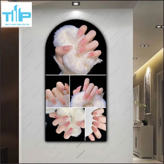 Những mẫu nail ombre nhiều màu sắc -  Tranh tráng gương khung vòm sang trọng