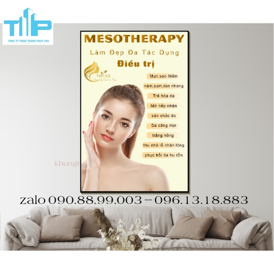 tranh tráng gương trang trí spa chuyên về chăm sóc da