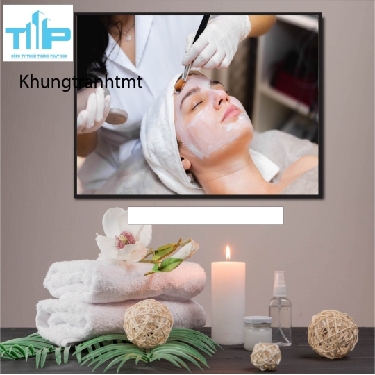 Khung tranh tráng gương - Spa massage cổ vai gáy 