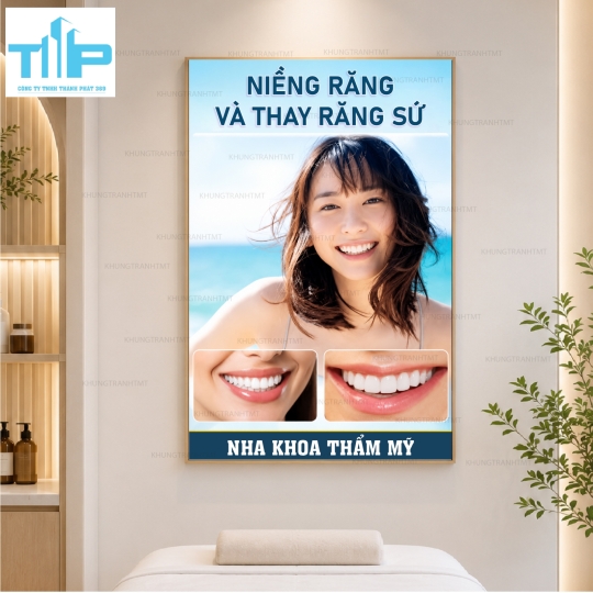 Tranh Tráng Gương Phòng Khám Nha Khoa – Bộ Tranh Kiến Thức Răng Miệng Cao Cấp