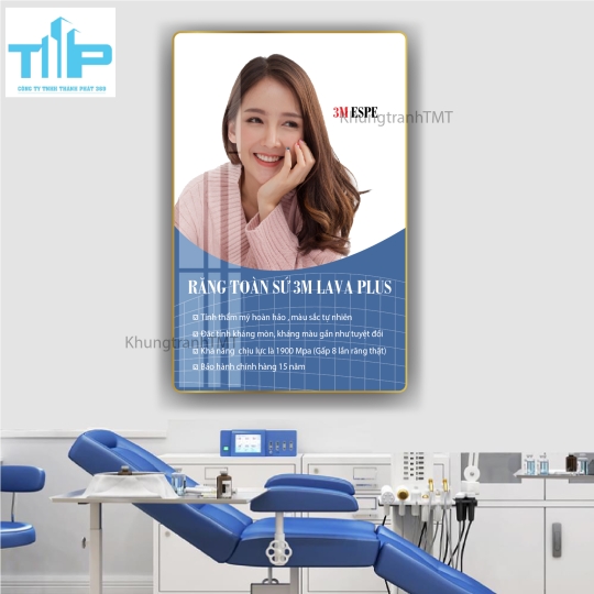 Tranh tráng gương phòng khám nha khoa “Răng Xinh Khỏe Đẹp – Lung Linh Rạng Ngời” 
