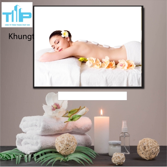 Khung tranh tráng gương - Spa massage cổ vai gáy 
