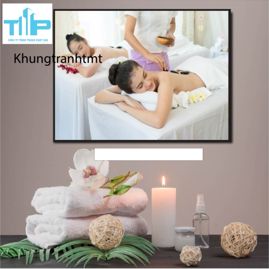 Khung tranh tráng gương - Spa massage cổ vai gáy 