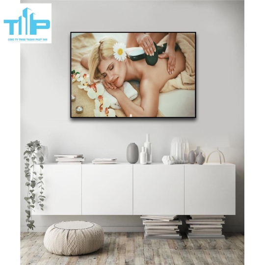 Khung tranh tráng gương- tranh trang trí cho spa, thẩm mỹ viện