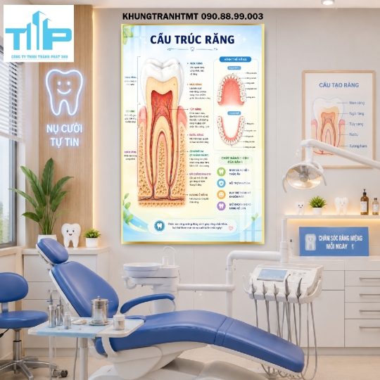 Mẫu tranh chỉnh nha, làm trắng răng công nghệ mới cho phòng khám nha khoa