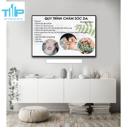 khung tranh  chăm sóc điều trị tráng gương trang trí spa thẩm mỹ viện