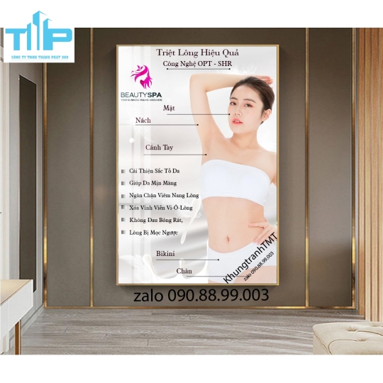 khung tranh tráng gương tranh triệt lông công nghệ mới 