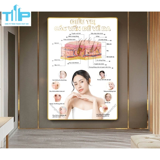 khung tranh tráng gương tranh triệt lông công nghệ mới 