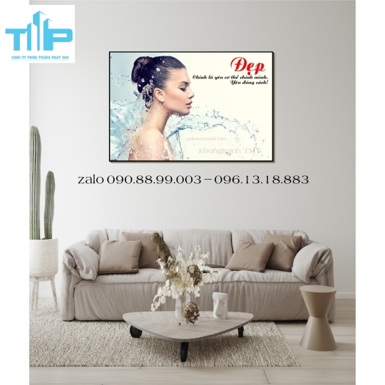 Tranh tráng gương trang trí thẩm mỹ viện 