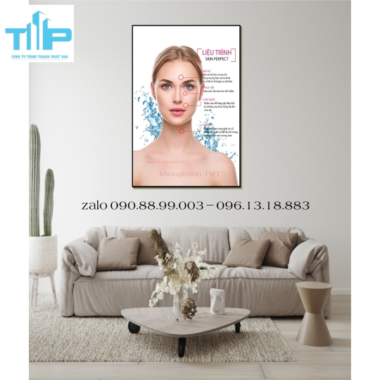 Tranh tráng gương trang trí thẩm mỹ viện 
