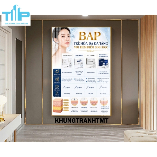 Tranh filler tiêm BAP, Utherapy - Hifu, Mesotherapy, ...decor spa, thẩm mỹ viện